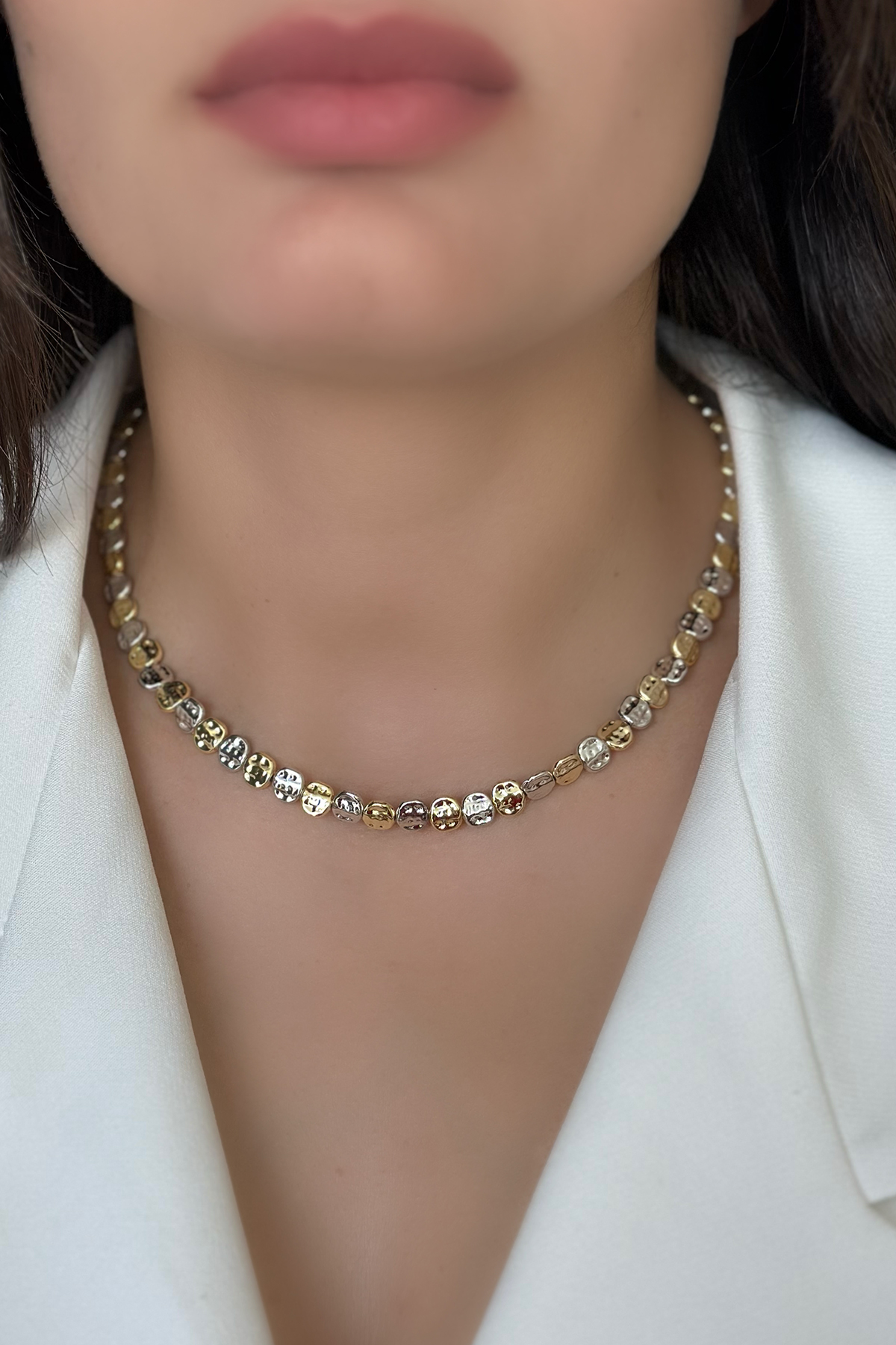 Gold Gümüş Sıralı Kolye