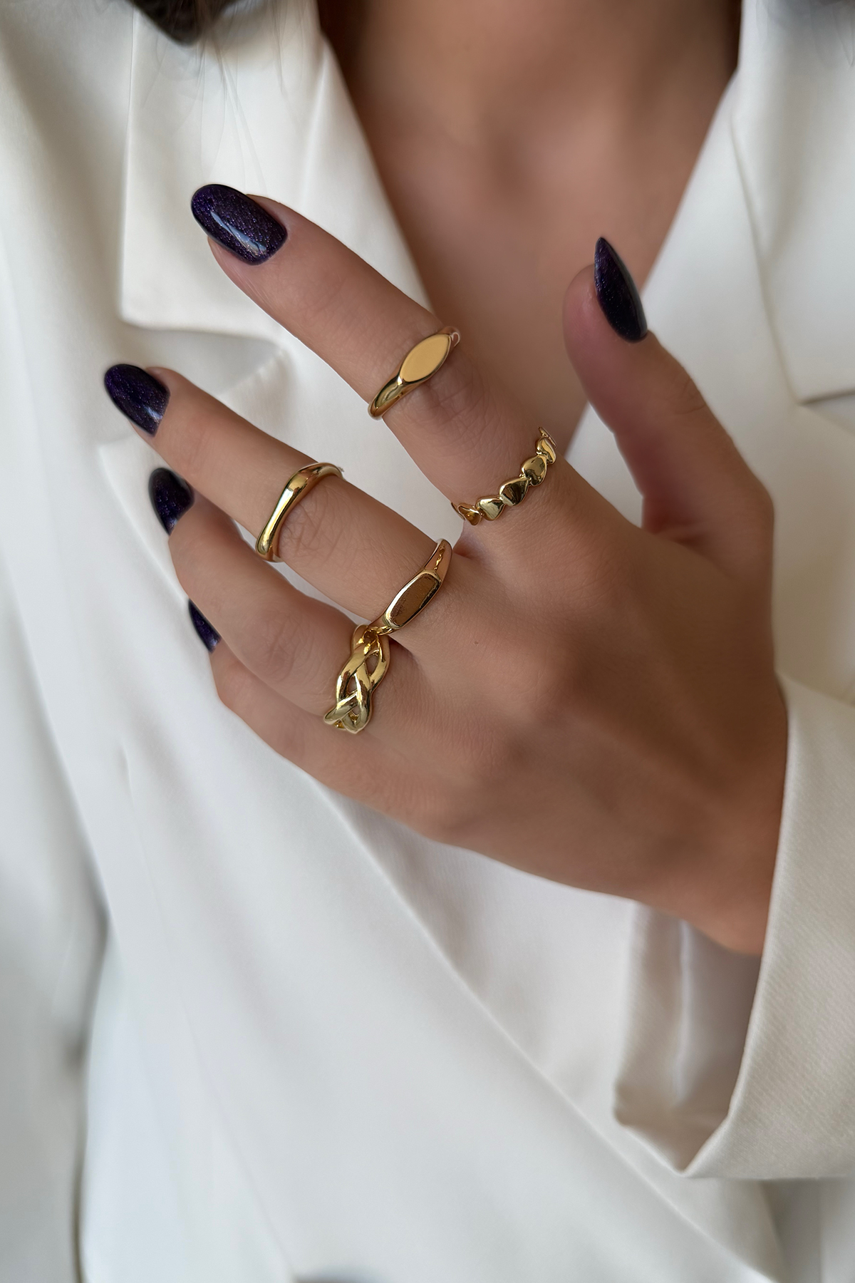 Aura Set 5'li Gold Yüzük