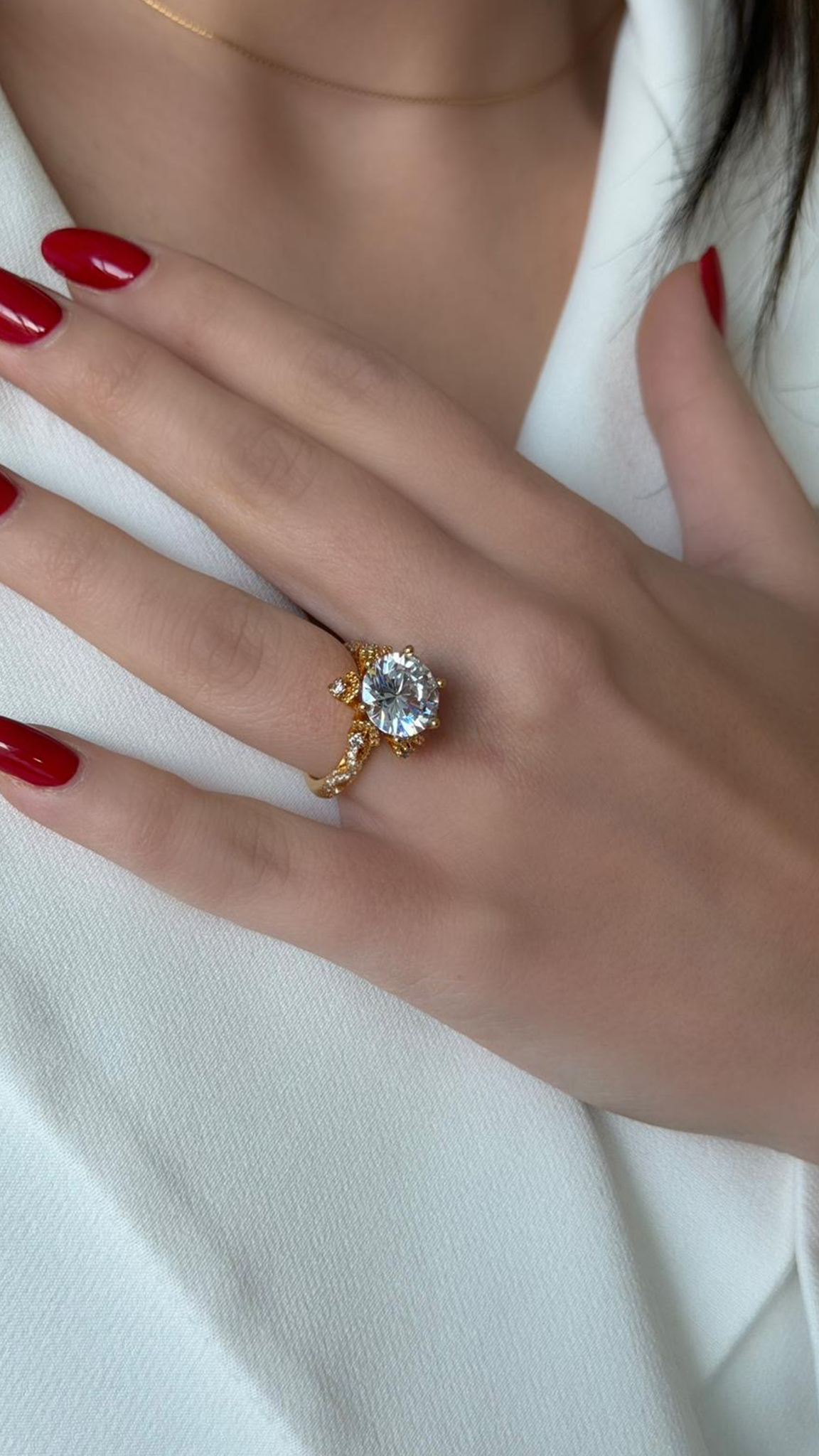 Büyük Tektaş Altın Kaplama Gold Yüzük