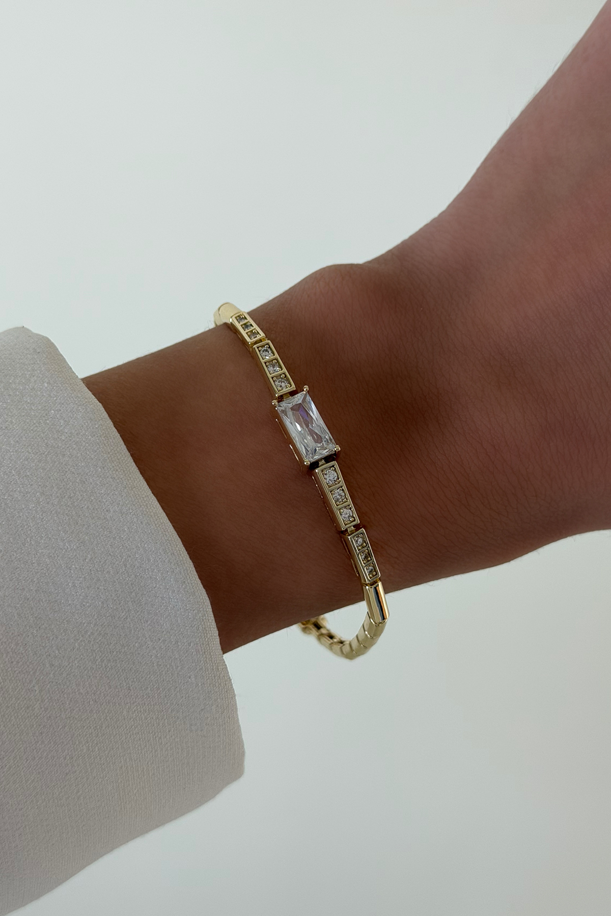 Baget Taşlı Gold Bieklik