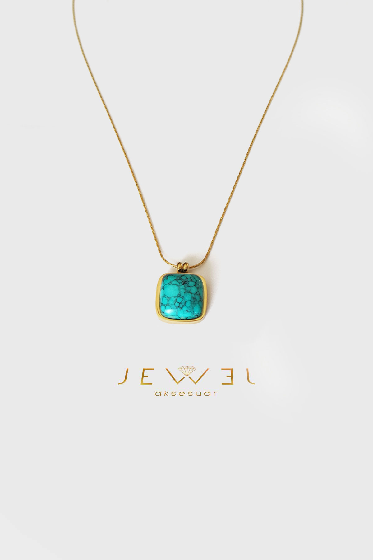 Seafoam Stone Gold Altın Kaplama Kolye