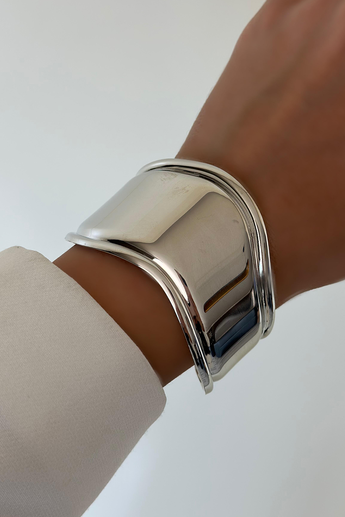 Ferya Zarif Sade Detaylı Silver Kelepçe