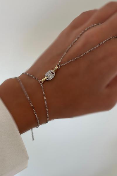 Solvra Zarif Taş Detaylı Silver Şahmeran