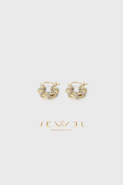 Işık Halkası Gold Küpe