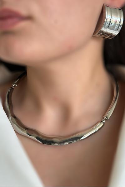 Edena Sade Şık Detaylı Silver Küpe