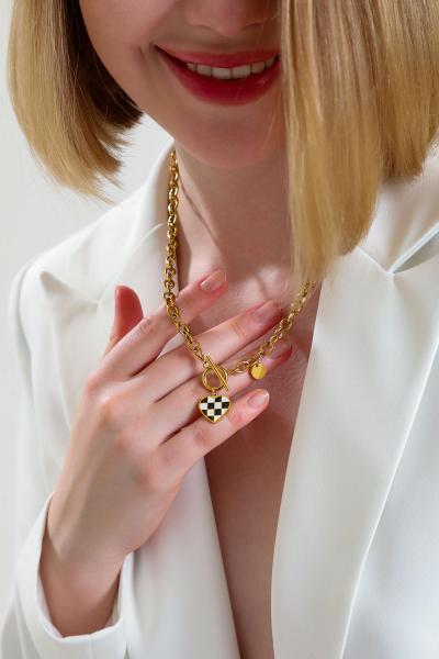 Dama Model Gold Altın Kaplama Kolye