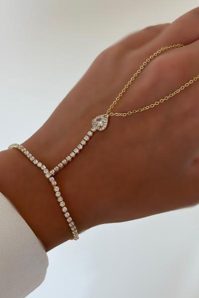 Sevgi Taşı Kristal Detay Gold Şahmeran