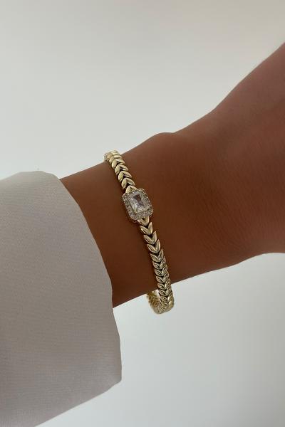 Baget Detaylı Gold Bileklik