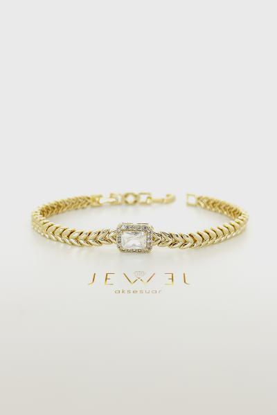 Baget Detaylı Gold Bileklik