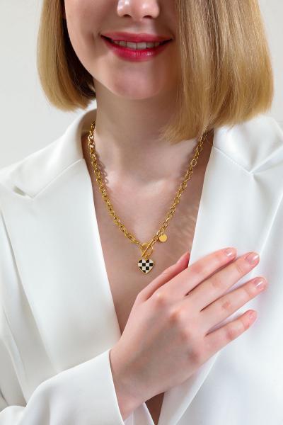 Dama Model Gold Altın Kaplama Kolye
