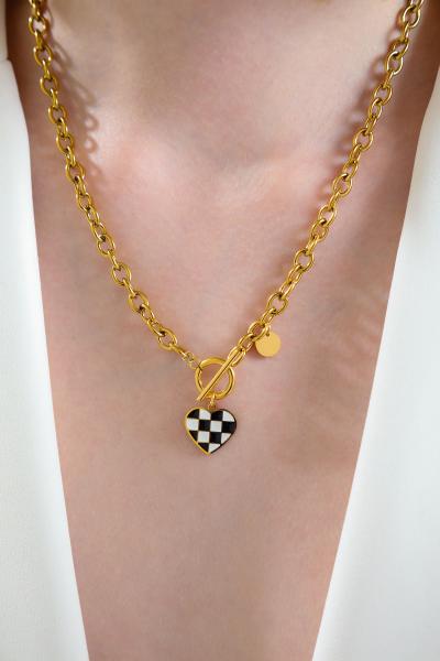 Dama Model Gold Altın Kaplama Kolye