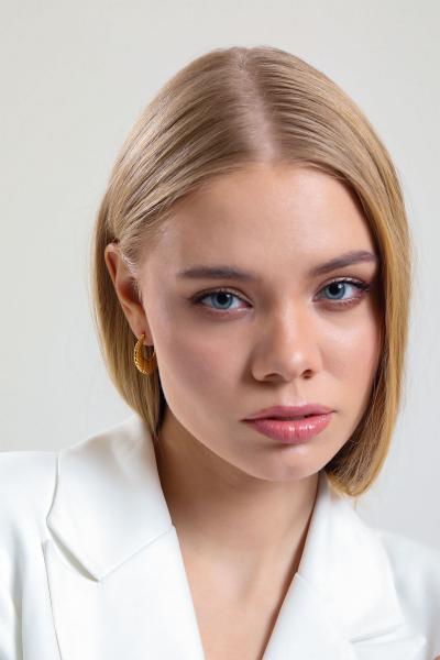 Fiyonk Büyük Model Gold Altın Kaplama Küpe