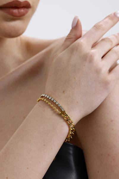 Su Yolu İtalyan Zincir Gold Altın Kaplama Bileklik